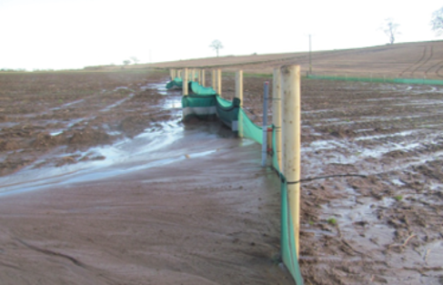 Photo of sediment filter fence